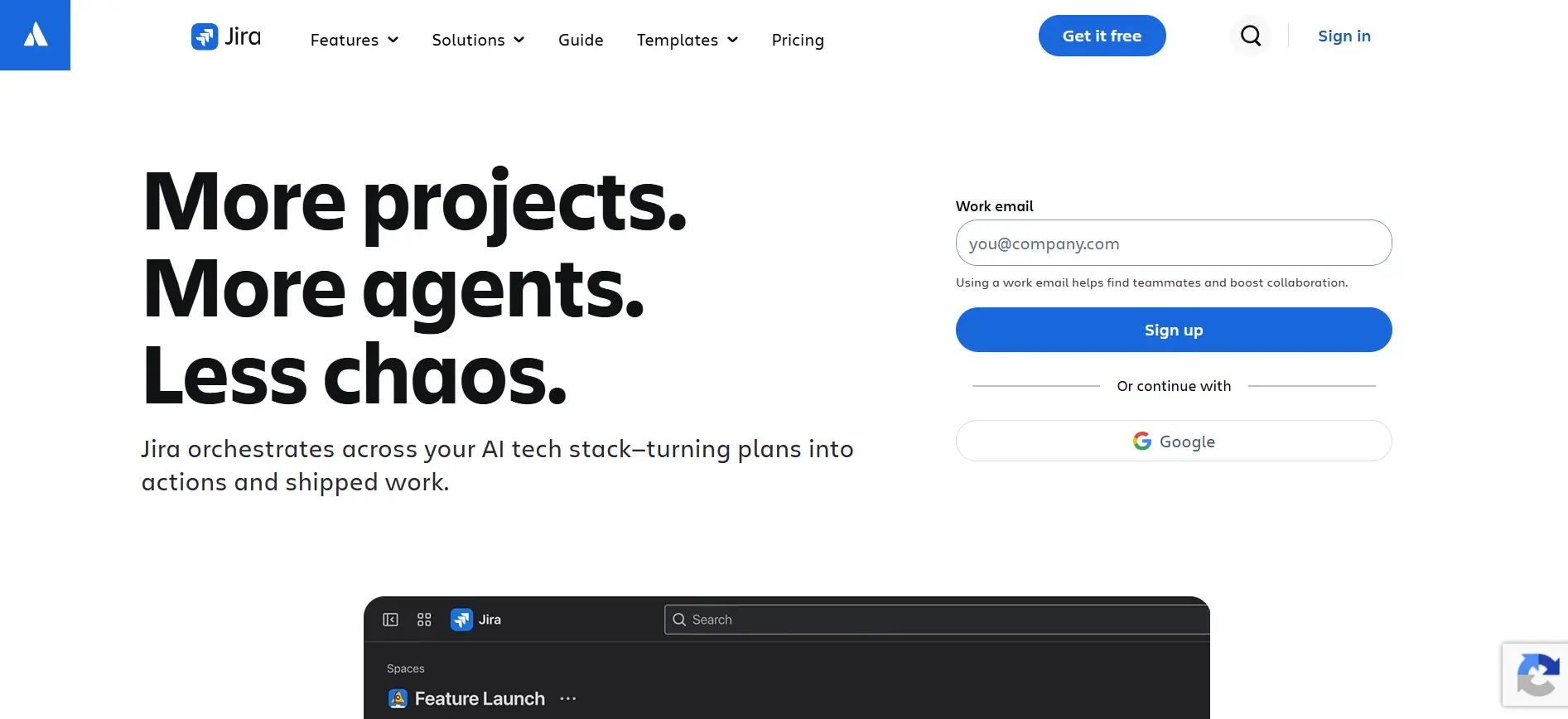 Jira software development project management interface