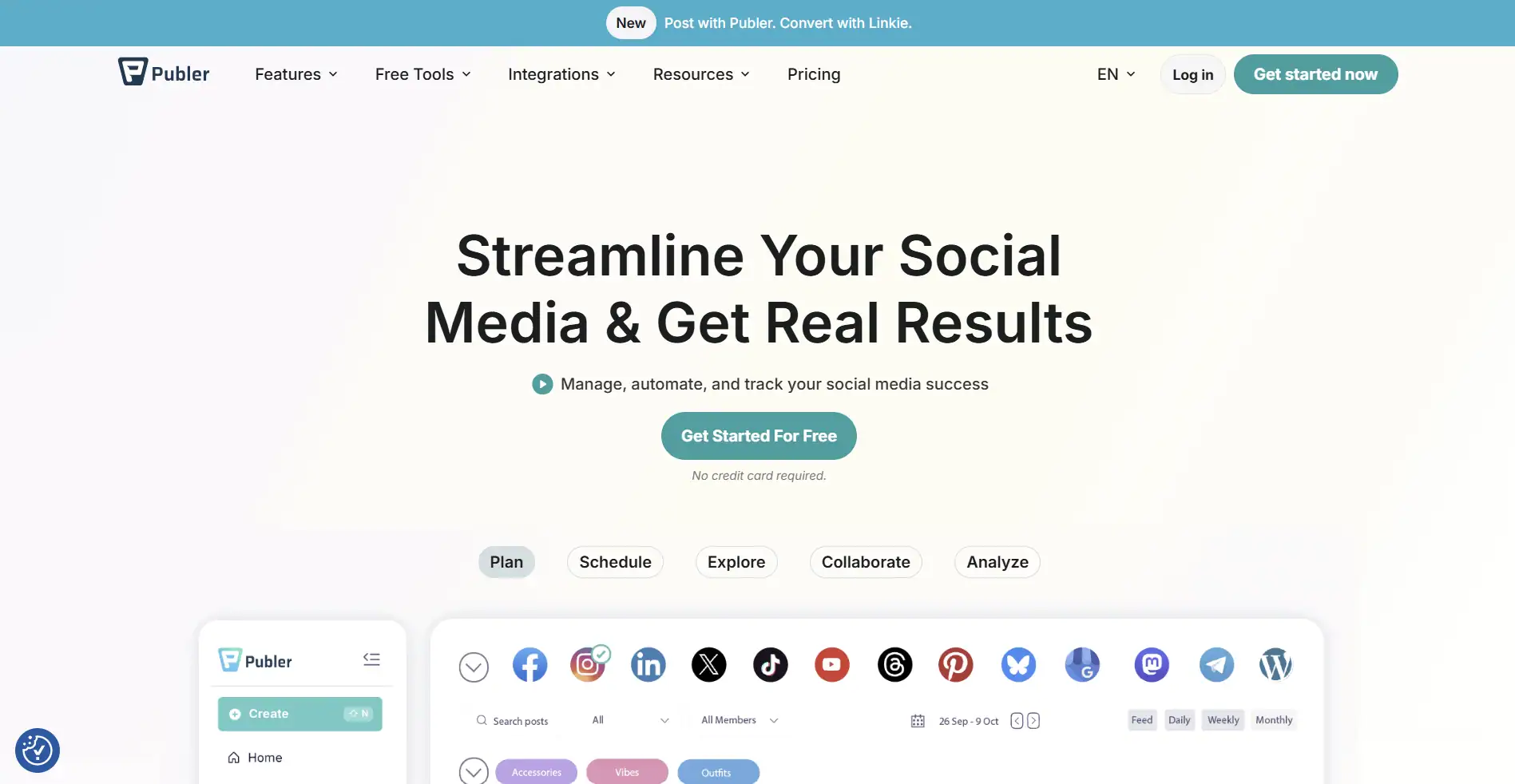 Publer social media scheduling and workspace interface