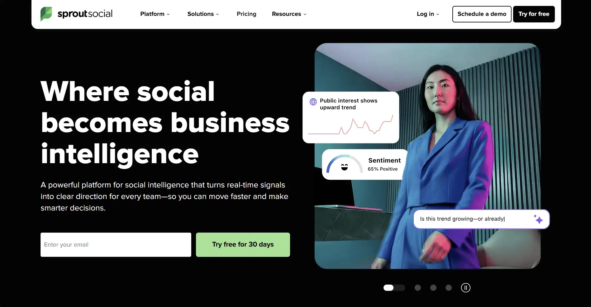 Sprout Social analytics and Smart Inbox interface